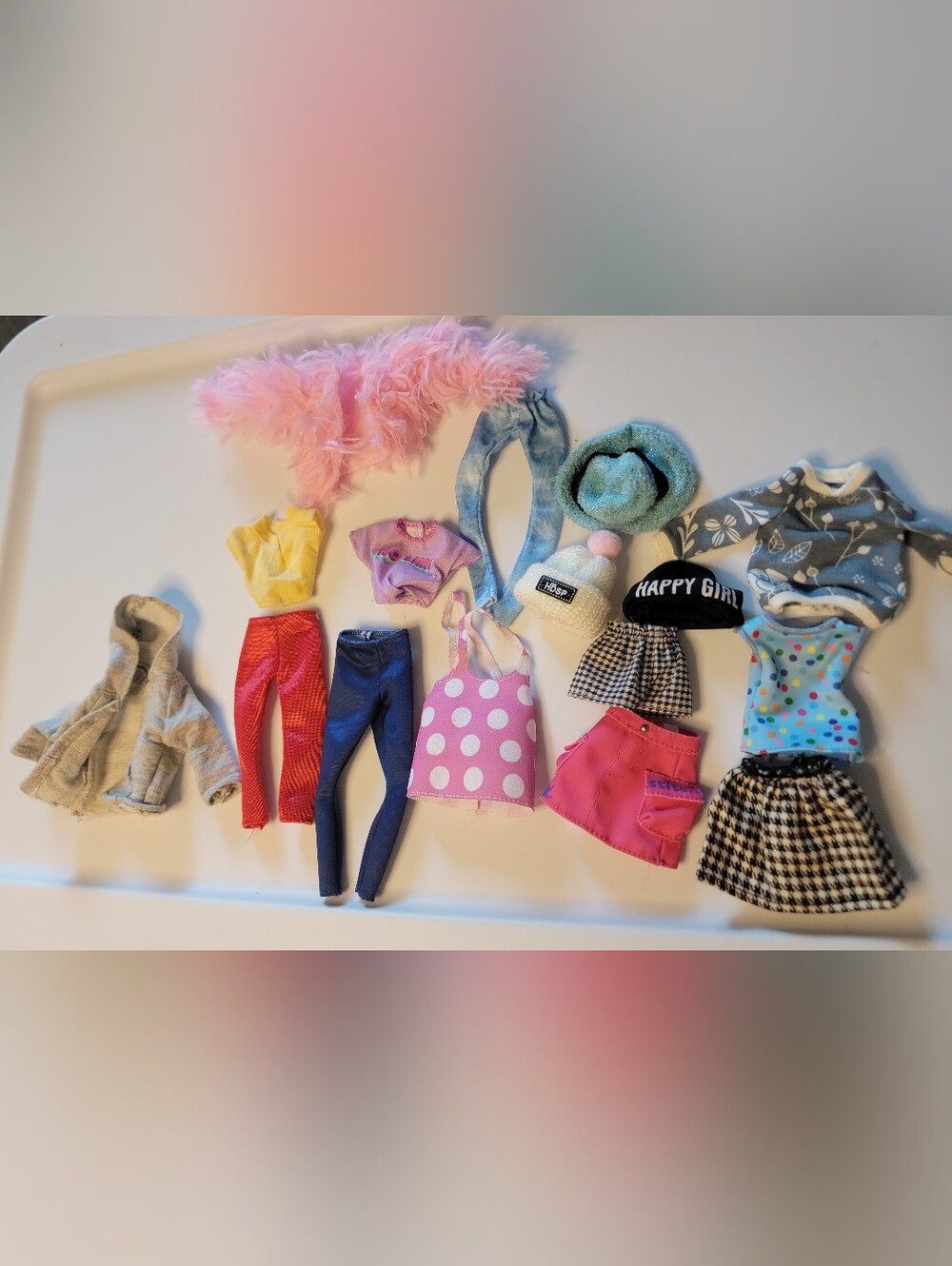 Barbie Doll Clothes Lot — Tops, Bottoms, Hats & More